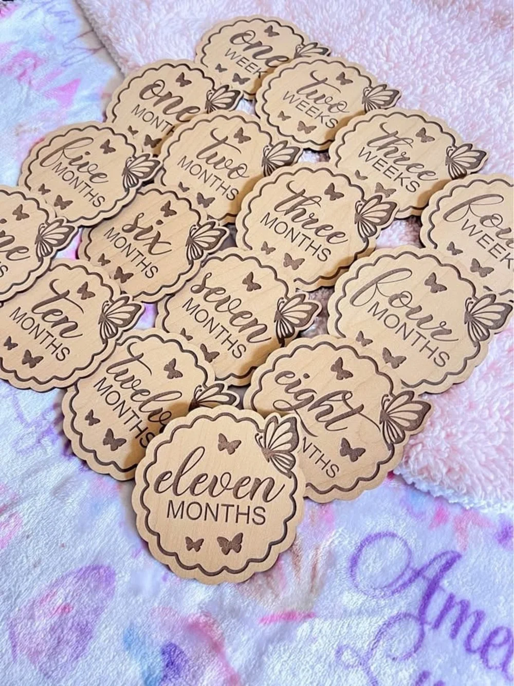 Wooden Baby Milestone - Brand New - Engraved